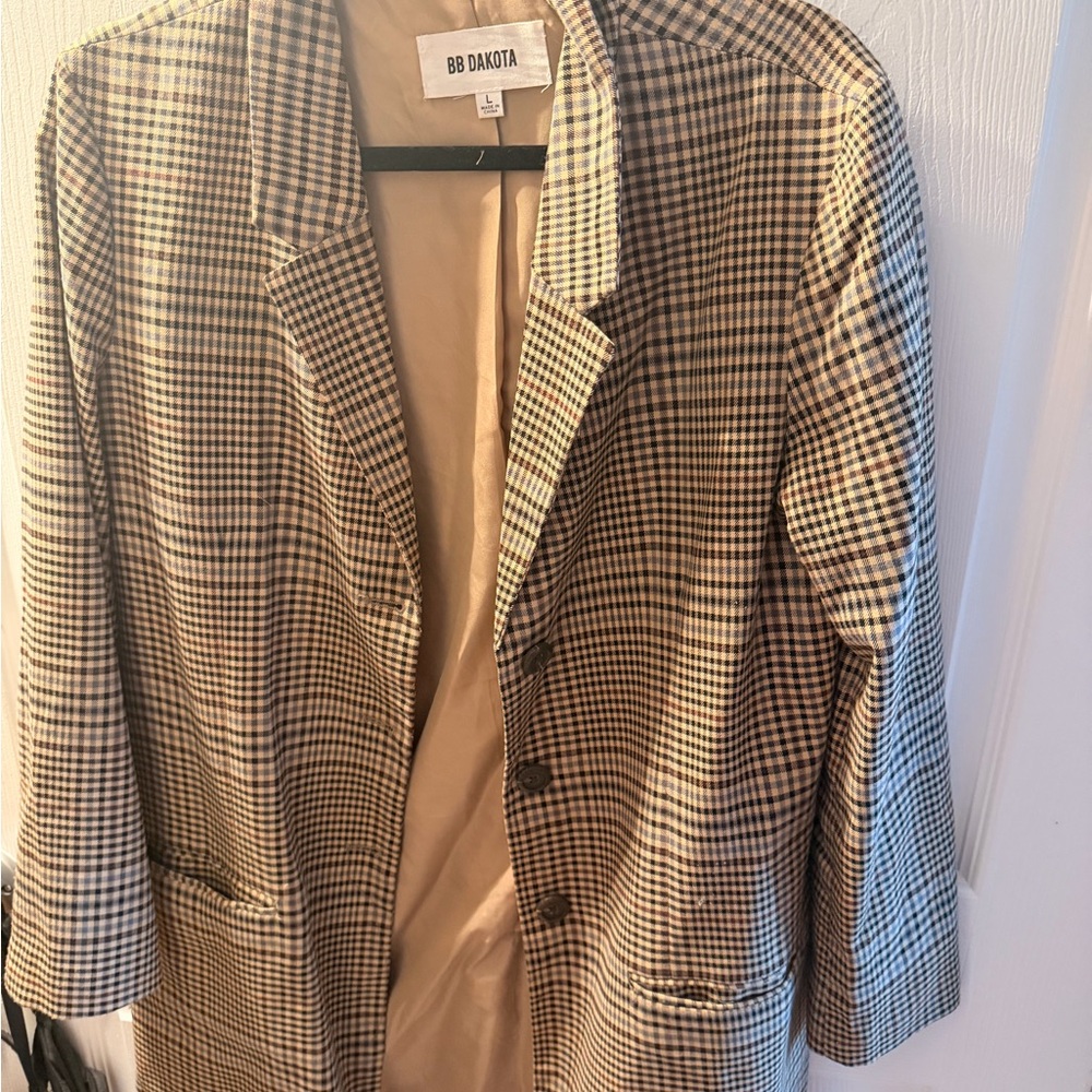 BB Dakota Plaid Jacket in Black and Tan